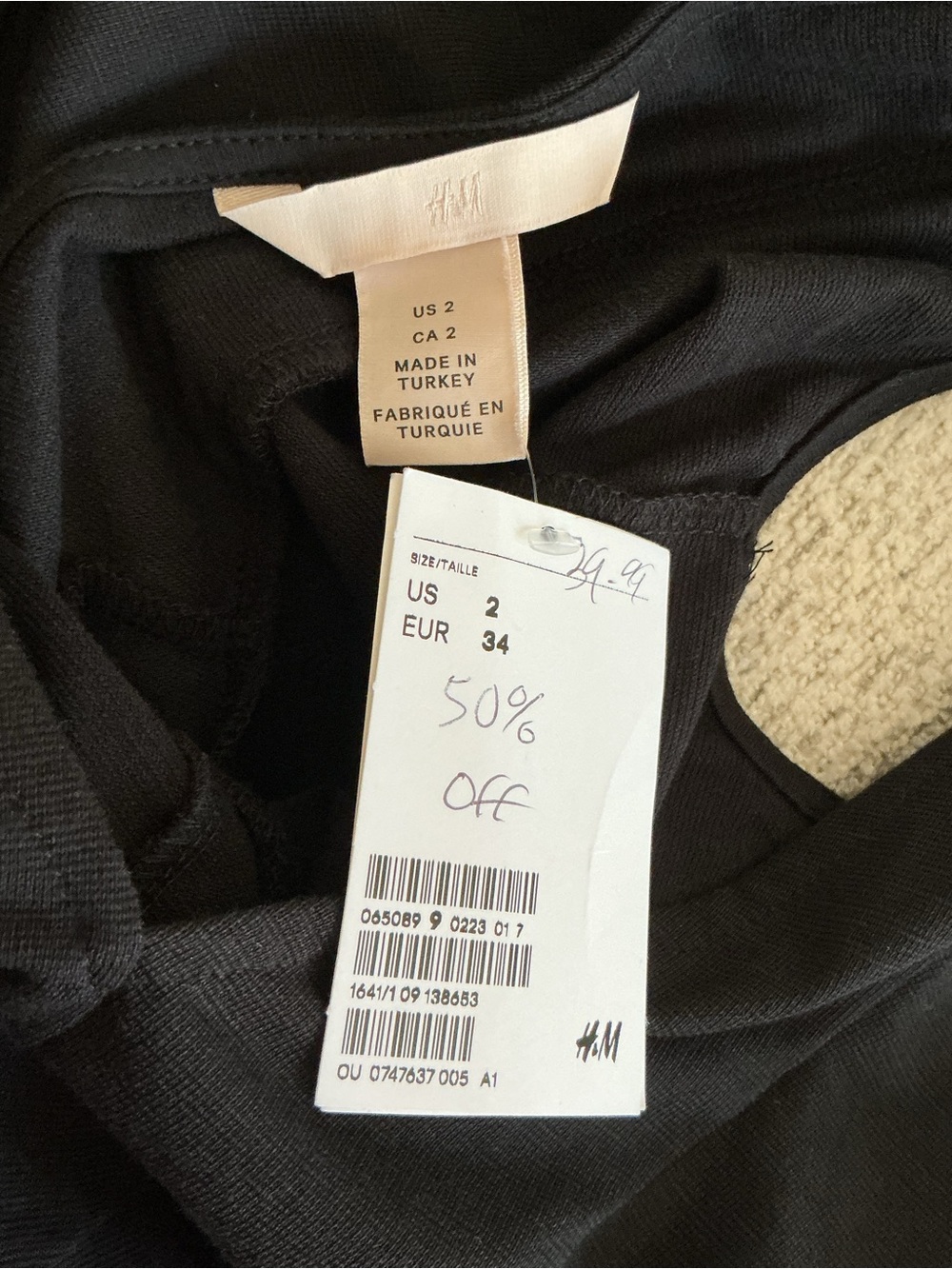H&M Black Backless Ruffle Deep V-Neck Mini Dress - Picture 6 of 7